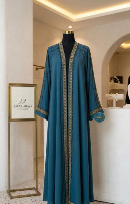Azure Luxe Open Abaya