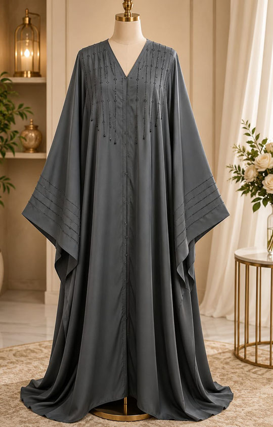 Slate Bloom Abaya 2